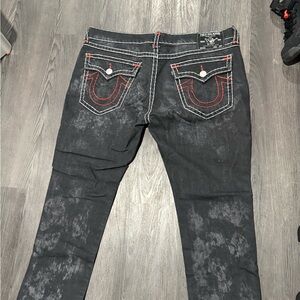 True Religion Men's Black and Gray Skinny Jeans